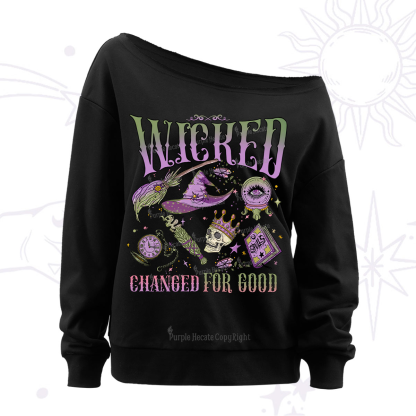 Purplehecate Wicked Changed For Good Off The Shoulder Sweatshirt