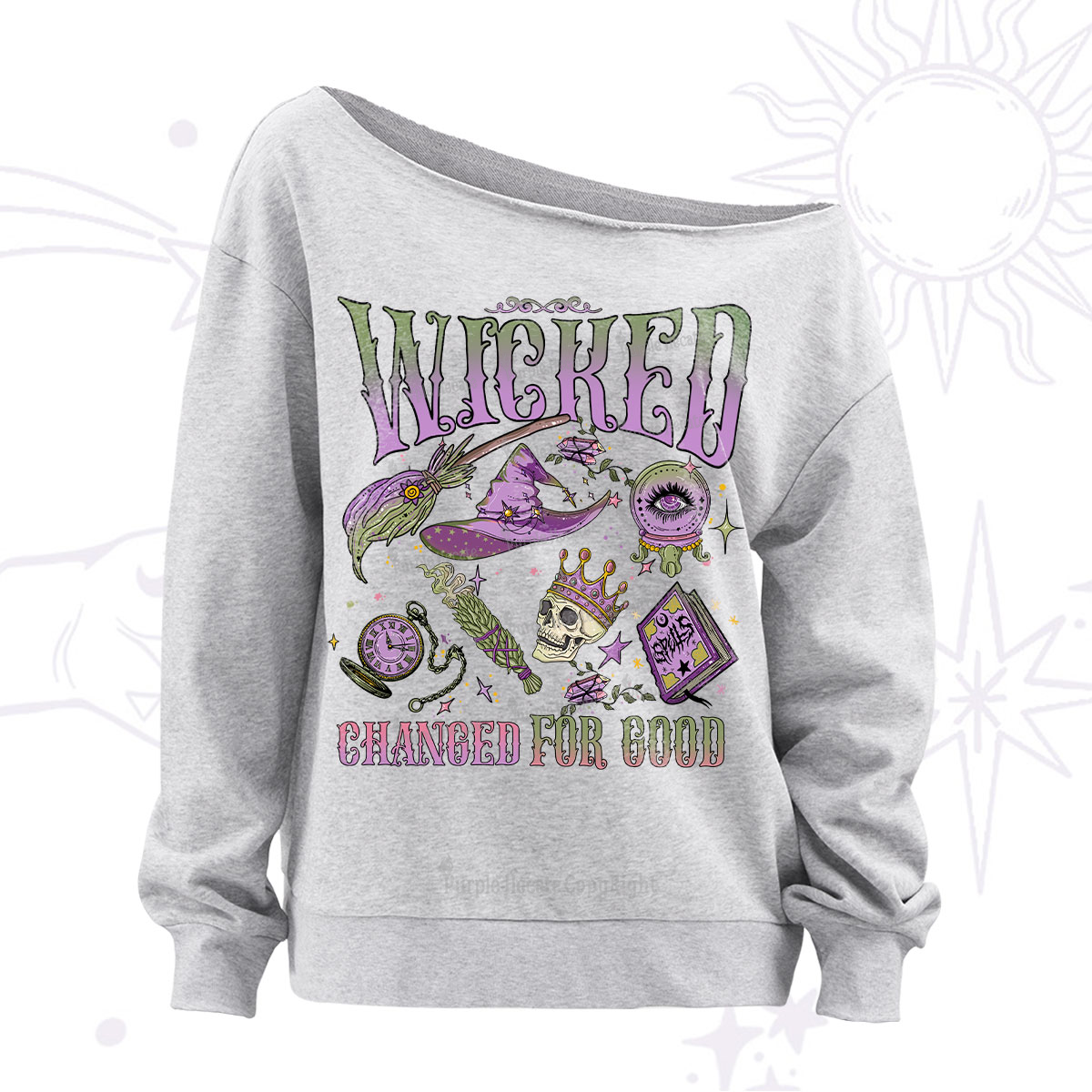 Purplehecate Wicked Changed For Good Off The Shoulder Sweatshirt
