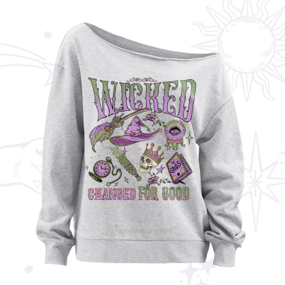 Purplehecate Wicked Changed For Good Off The Shoulder Sweatshirt