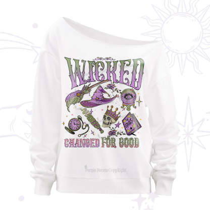 Purplehecate Wicked Changed For Good Off The Shoulder Sweatshirt