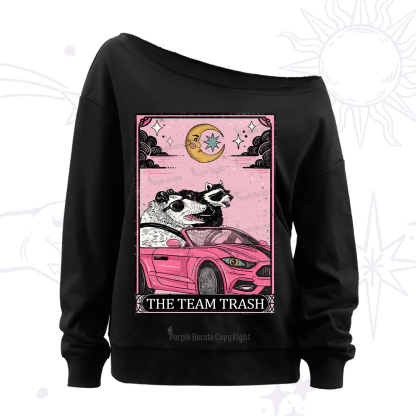 Purplehecate The Team Trash Tarot Card Off The Shoulder Sweatshirt