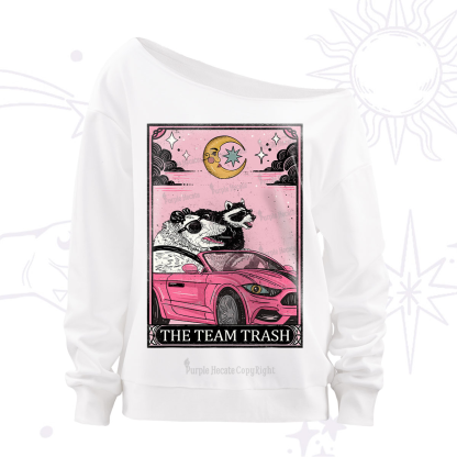 Purplehecate The Team Trash Tarot Card Off The Shoulder Sweatshirt