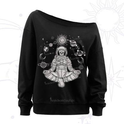 Purplehecate Cosmic Meditator Off The Shoulder Sweatshirt
