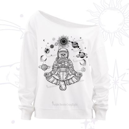 Purplehecate Cosmic Meditator Off The Shoulder Sweatshirt