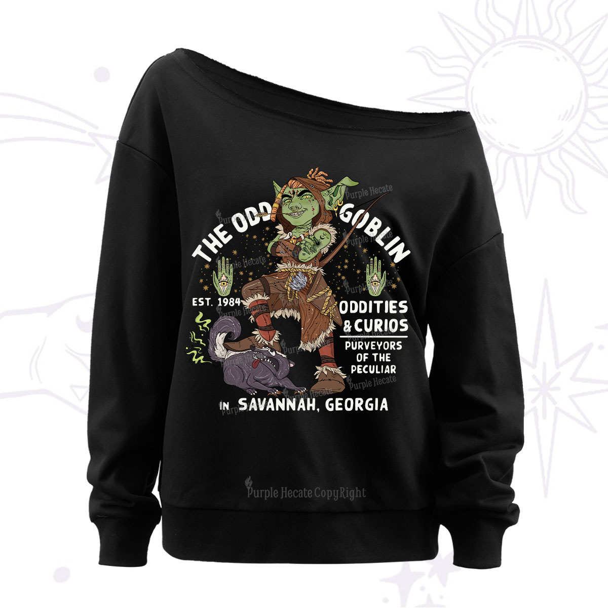Purplehecate The Odd Goblin Off The Shoulder Sweatshirt