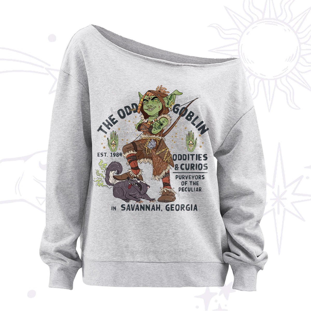 Purplehecate The Odd Goblin Off The Shoulder Sweatshirt