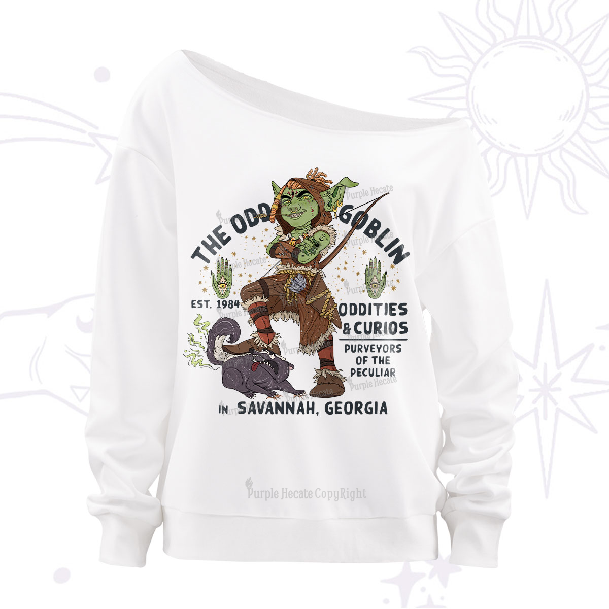 Purplehecate The Odd Goblin Off The Shoulder Sweatshirt
