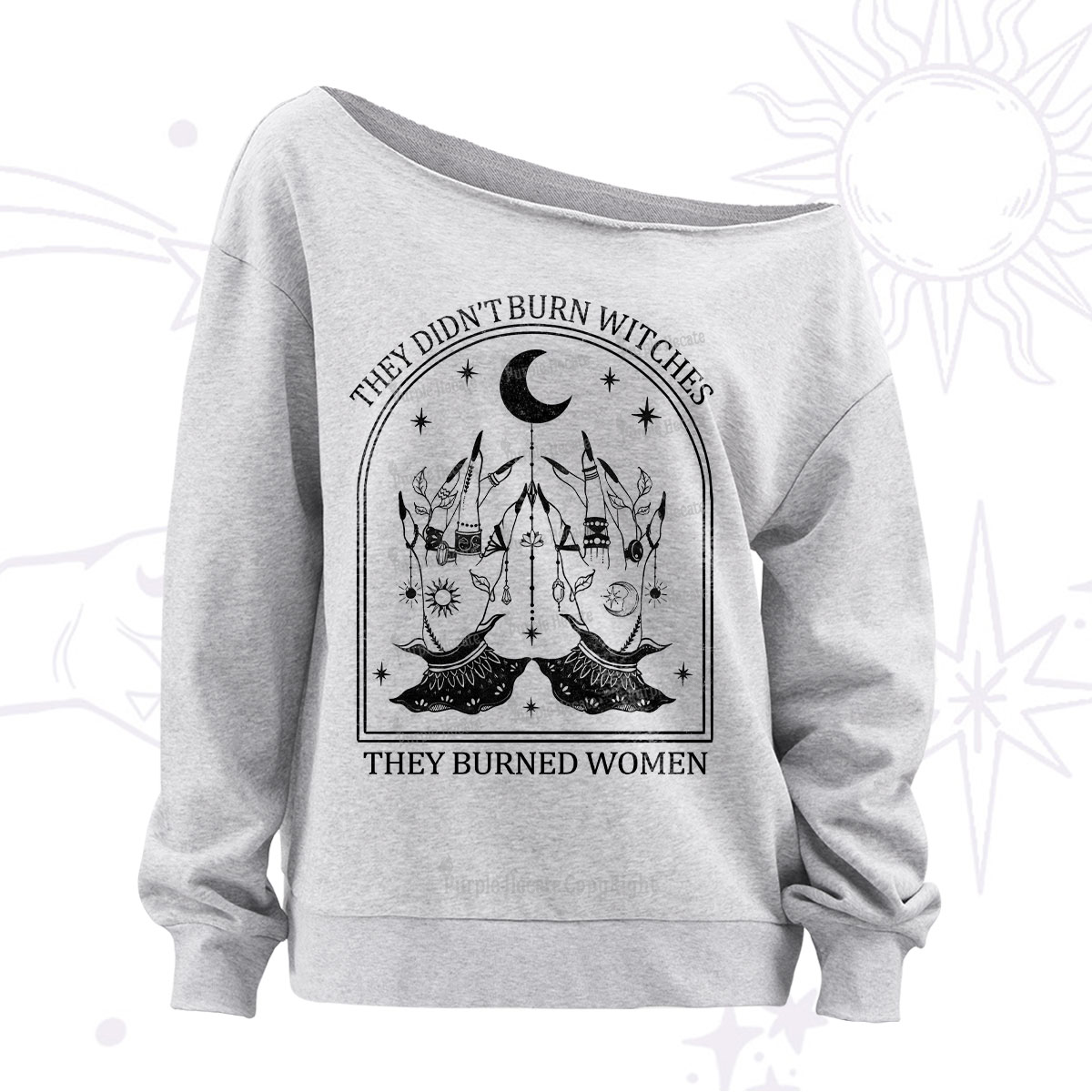 Purplehecate They Didn't Burn Witches Off The Shoulder Sweatshirt