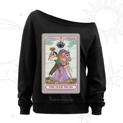 Purplehecate The Team Trush Tarot Card Off The Shoulder Sweatshirt