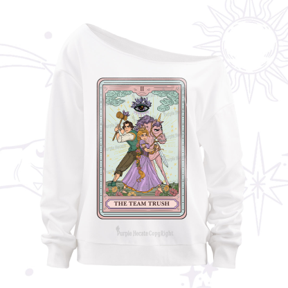 Purplehecate The Team Trush Tarot Card Off The Shoulder Sweatshirt