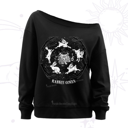 Purplehecate Rabbit Coven Off The Shoulder Sweatshirt