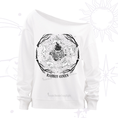 Purplehecate Rabbit Coven Off The Shoulder Sweatshirt