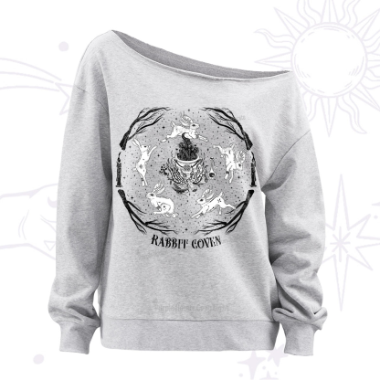 Purplehecate Rabbit Coven Off The Shoulder Sweatshirt