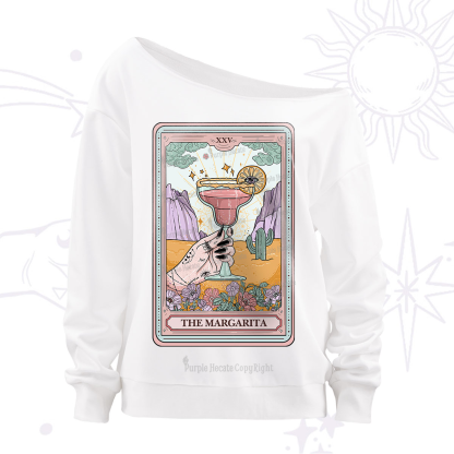 Purplehecate The Margarita Tarot Card Off The Shoulder Sweatshirt