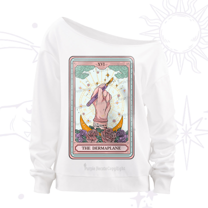 Purplehecate The Dermaplane Tarot Card Off The Shoulder Sweatshirt