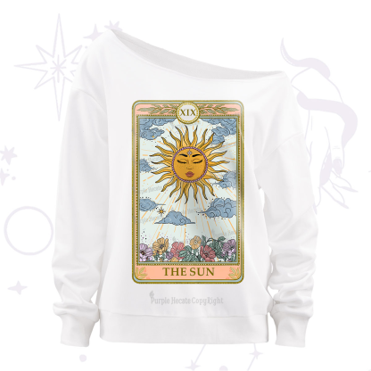 Purplehecate The Sun Tarot Off The Shoulder Sweatshirt