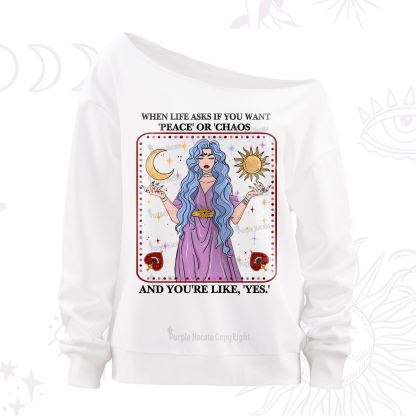 Purplehecate Peace Or Chaos Off The Shoulder Sweatshirt