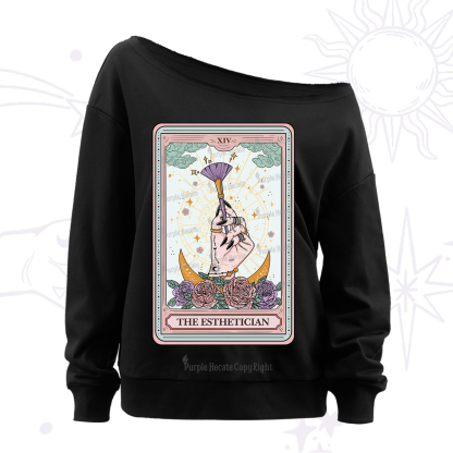 Purplehecate The Esthetician Tarot Card Off The Shoulder Sweatshirt