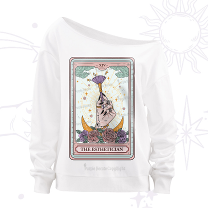 Purplehecate The Esthetician Tarot Card Off The Shoulder Sweatshirt