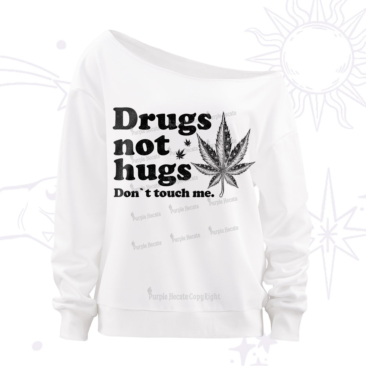 Purplehecate Don't Touch Me Off The Shoulder Sweatshirt