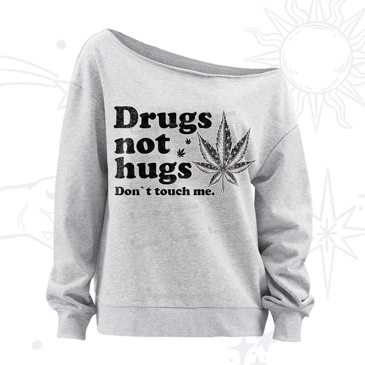 Purplehecate Don't Touch Me Off The Shoulder Sweatshirt