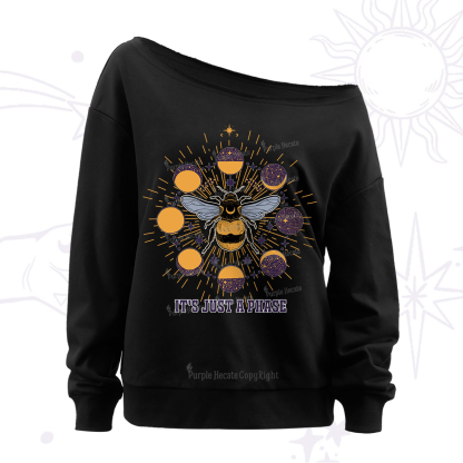 Purplehecate It's Just a Moon Bee Phase Off The Shoulder Sweatshirt
