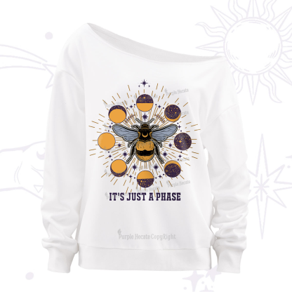 Purplehecate It's Just a Moon Bee Phase Off The Shoulder Sweatshirt