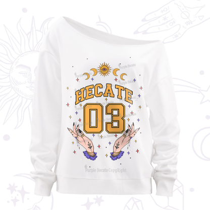 Purplehecate Hecate Moonlight Sorcery Off The Shoulder Sweatshirt