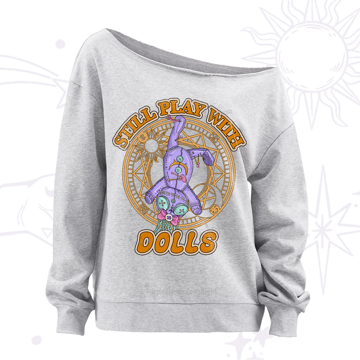 Purplehecate Still Plays With Dolls Off The Shoulder Sweatshirt