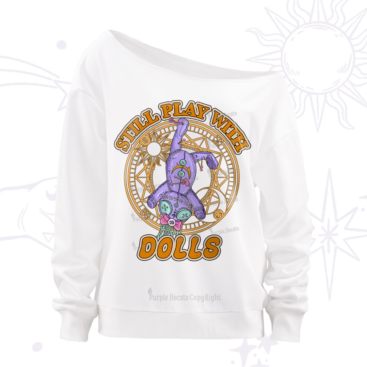 Purplehecate Still Plays With Dolls Off The Shoulder Sweatshirt