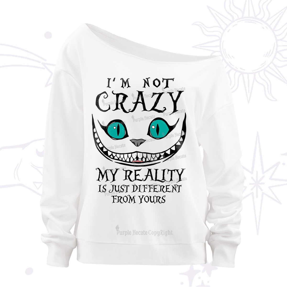 Purplehecate I'm Not Crazy My Reality Is Just Off The Shoulder Sweatshirt