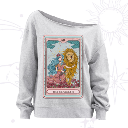 Purplehecate The Strength Tarot Off The Shoulder Sweatshirt