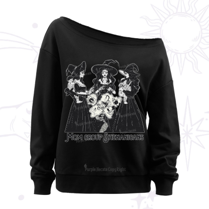 Purplehecate Mom Group Shenanigans Off The Shoulder Sweatshirt