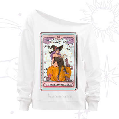 Purplehecate The Mother Of Strangers Tarot Off The Shoulder Sweatshirt