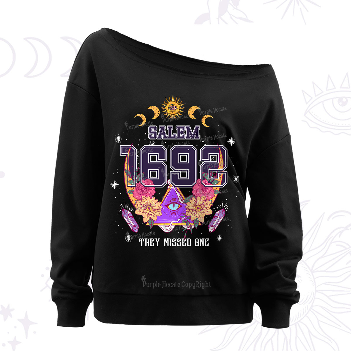 Purplehecate Salem 1692 They Missed One Off The Shoulder Sweatshirt