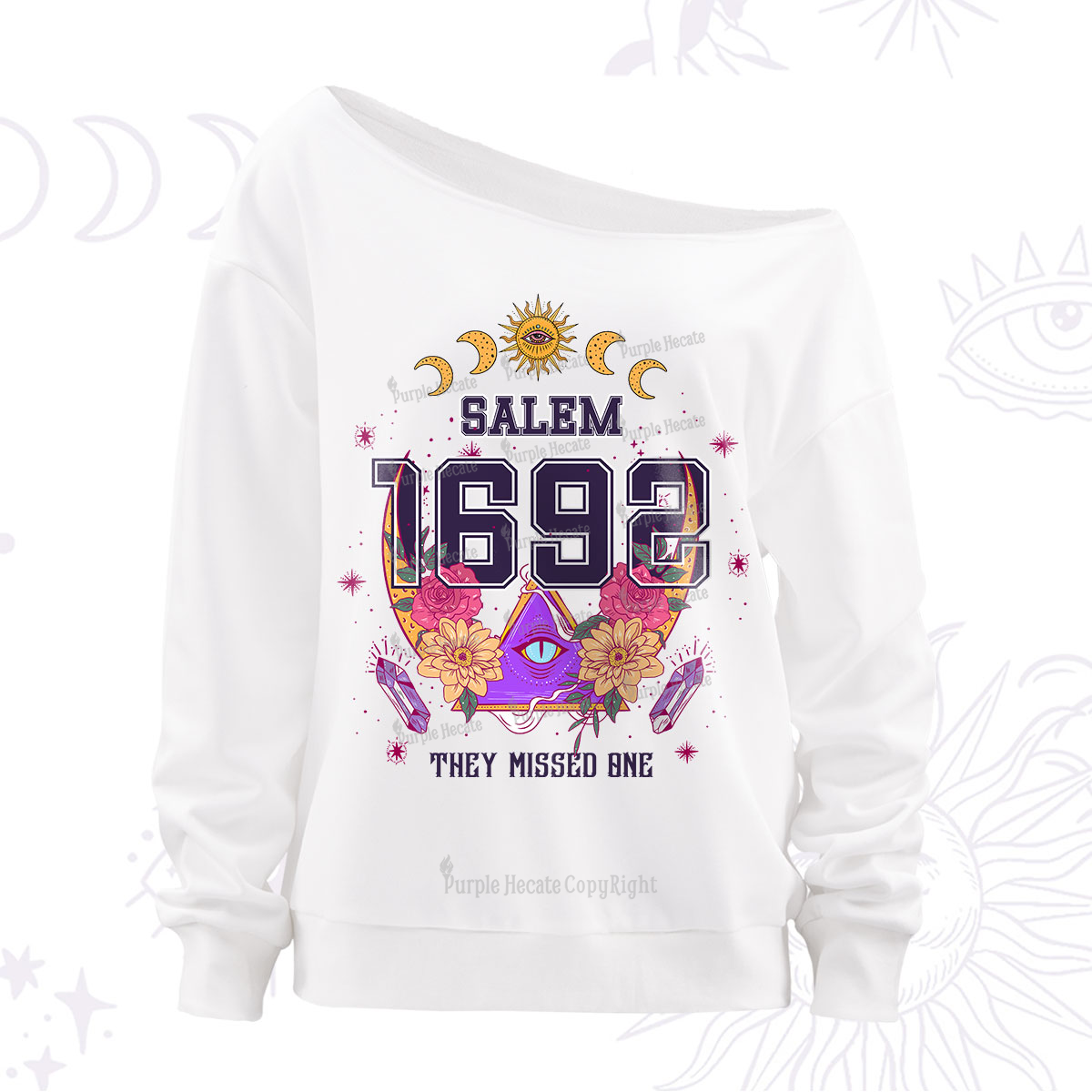 Purplehecate Salem 1692 They Missed One Off The Shoulder Sweatshirt
