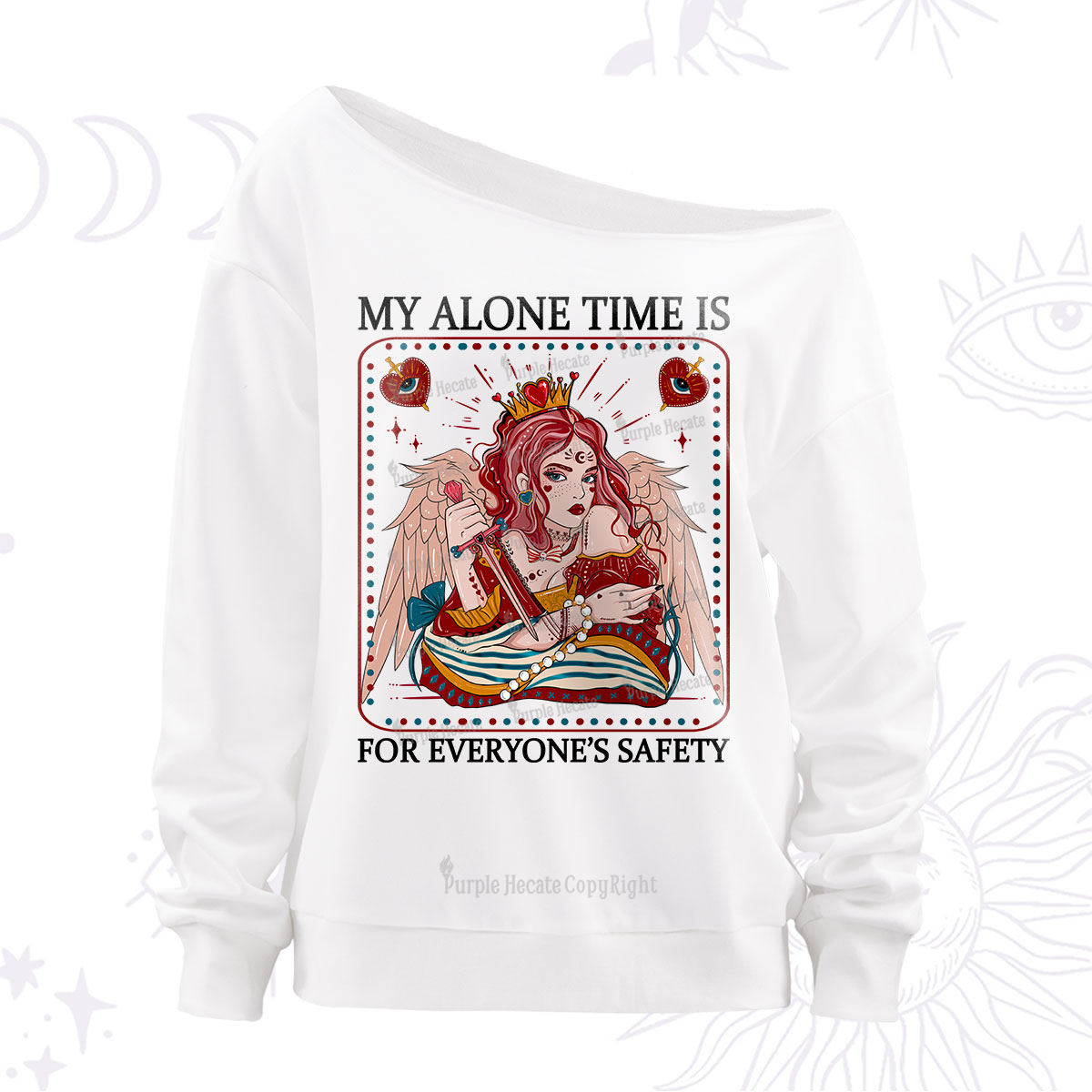 Purplehecate My Alone Time Is For Everyone's Safety Off The Shoulder Sweatshirt
