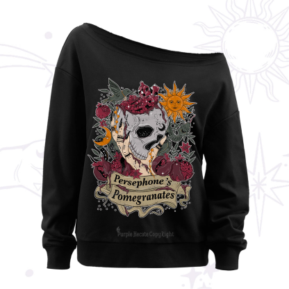 Purplehecate Persephone's Pomegranates Off The Shoulder Sweatshirt