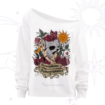 Purplehecate Persephone's Pomegranates Off The Shoulder Sweatshirt