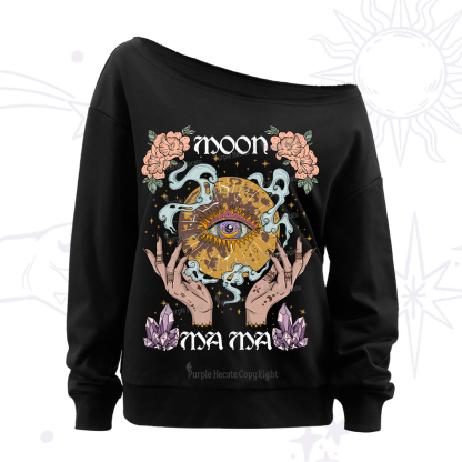 Purplehecate Moon Mama Off The Shoulder Sweatshirt
