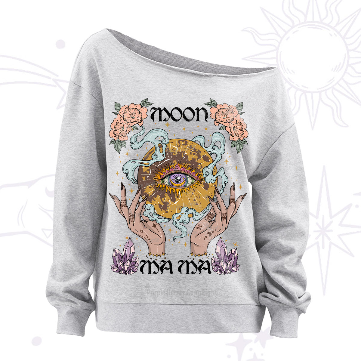 Purplehecate Moon Mama Off The Shoulder Sweatshirt