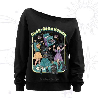 Purplehecate Easy Bake Coven Off The Shoulder Sweatshirt