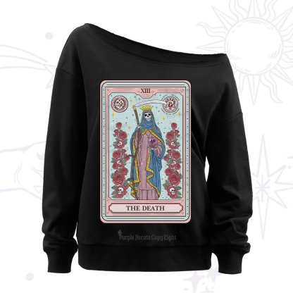 Purplehecate The Death Tarot Off The Shoulder Sweatshirt
