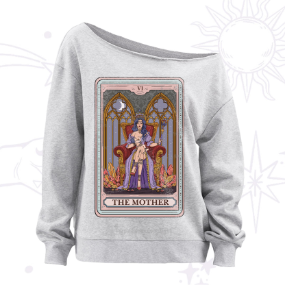 Purplehecate The Mother Tarot Card Off The Shoulder Sweatshirt