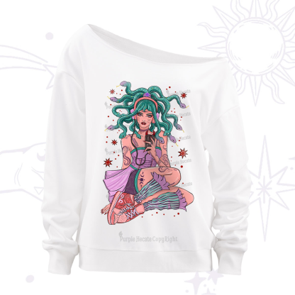 Purplehecate Gorgon Medusa Off The Shoulder Sweatshirt
