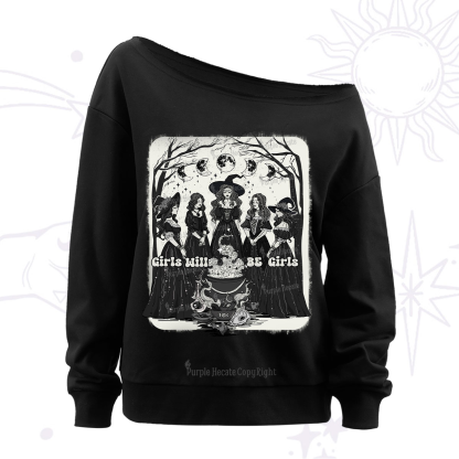 Purplehecate Girls Will Be Girls Off The Shoulder Sweatshirt