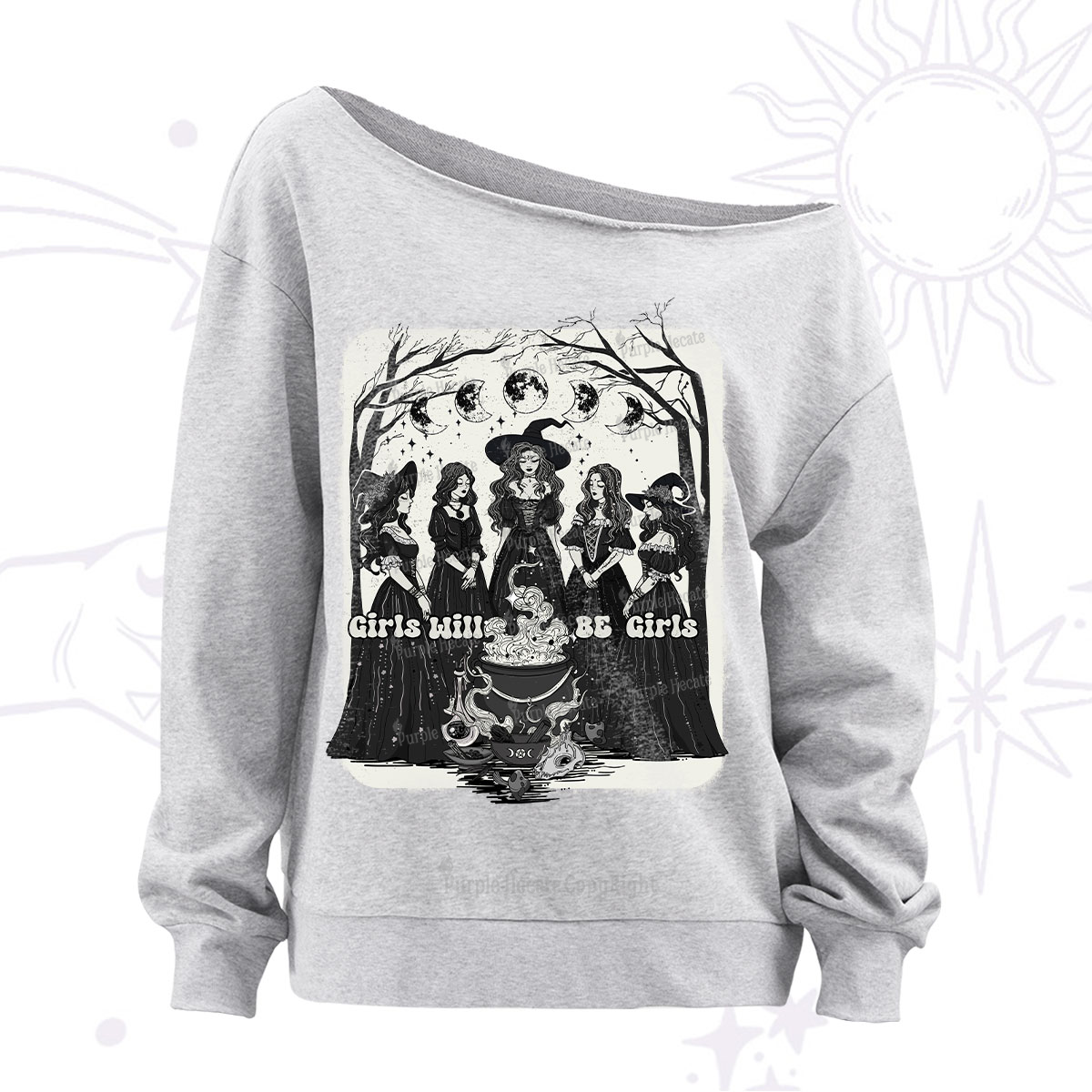 Purplehecate Girls Will Be Girls Off The Shoulder Sweatshirt