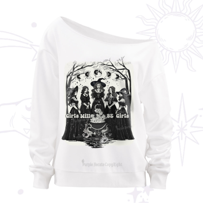 Purplehecate Girls Will Be Girls Off The Shoulder Sweatshirt