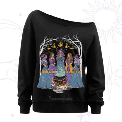 Purplehecate Girls Will Be Girls Off The Shoulder Sweatshirt