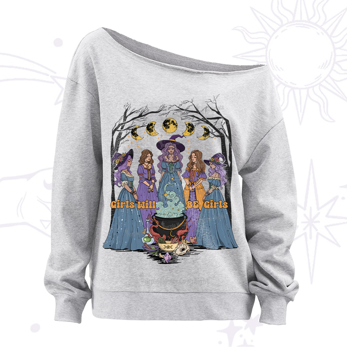 Purplehecate Girls Will Be Girls Off The Shoulder Sweatshirt